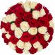 Букет из 51 красной и белой розы (60 см)