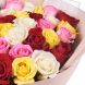 Букет из 35 разноцветных  роз (60 см)