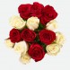 Букет 15 белых и красных роз Кения
