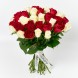 Букет 51 белая и красная роза Кения