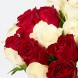 Букет 51 белая и красная роза Кения