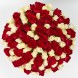 Букет 101 белая и красная роз Кения