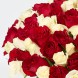 Букет 101 белая и красная роз Кения