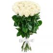 Букет из 25 белых роз Премиум (80 см)