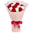 Букет из 15 красных и белых роз (60 см)