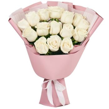 Букет из 15 белых роз (60 см)