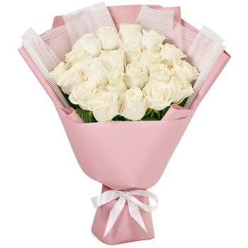 Букет из 21 белой розы (60 см)