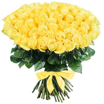 Букет из 101 желтой  розы (60 см)