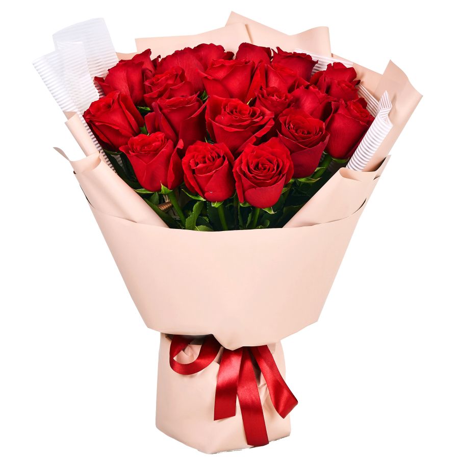 Букет из 21 красной розы (60 см)