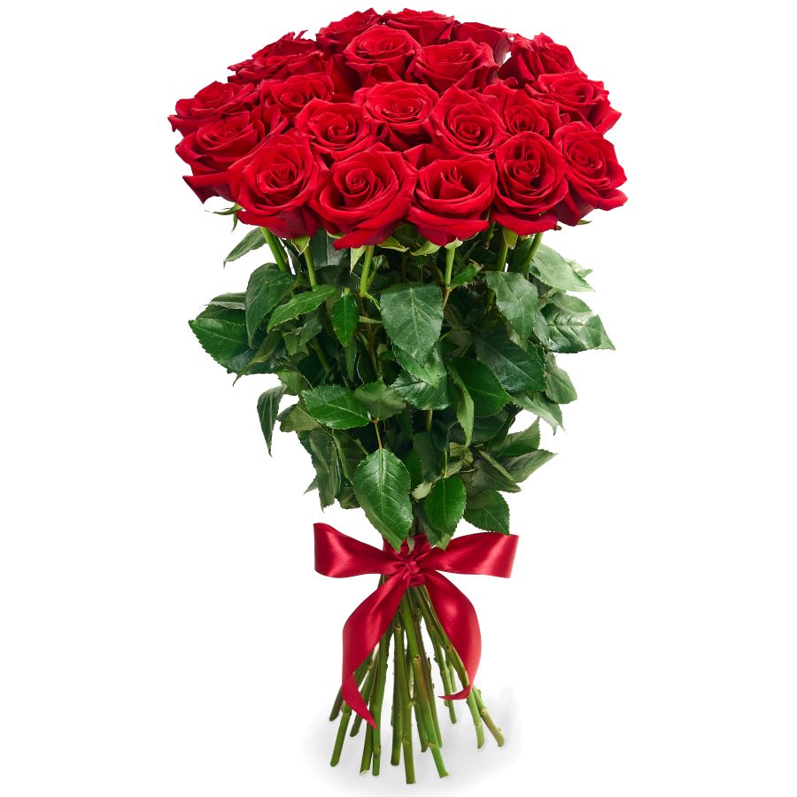 Букет из 21 красной розы Премиум (80 см)