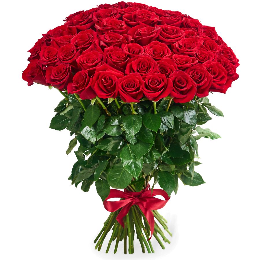 Букет из 51 красной розы Премиум (80 см)