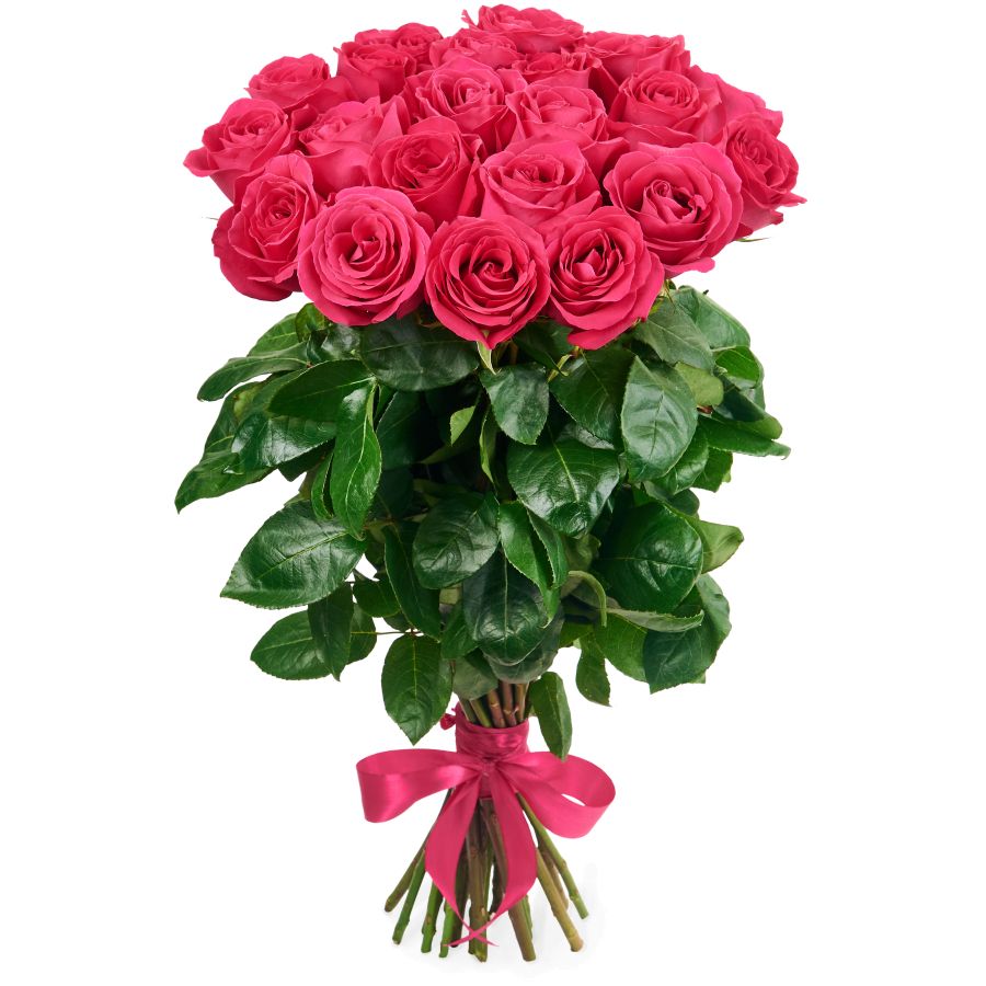 Букет из 21 розовой розы Премиум (80 см)