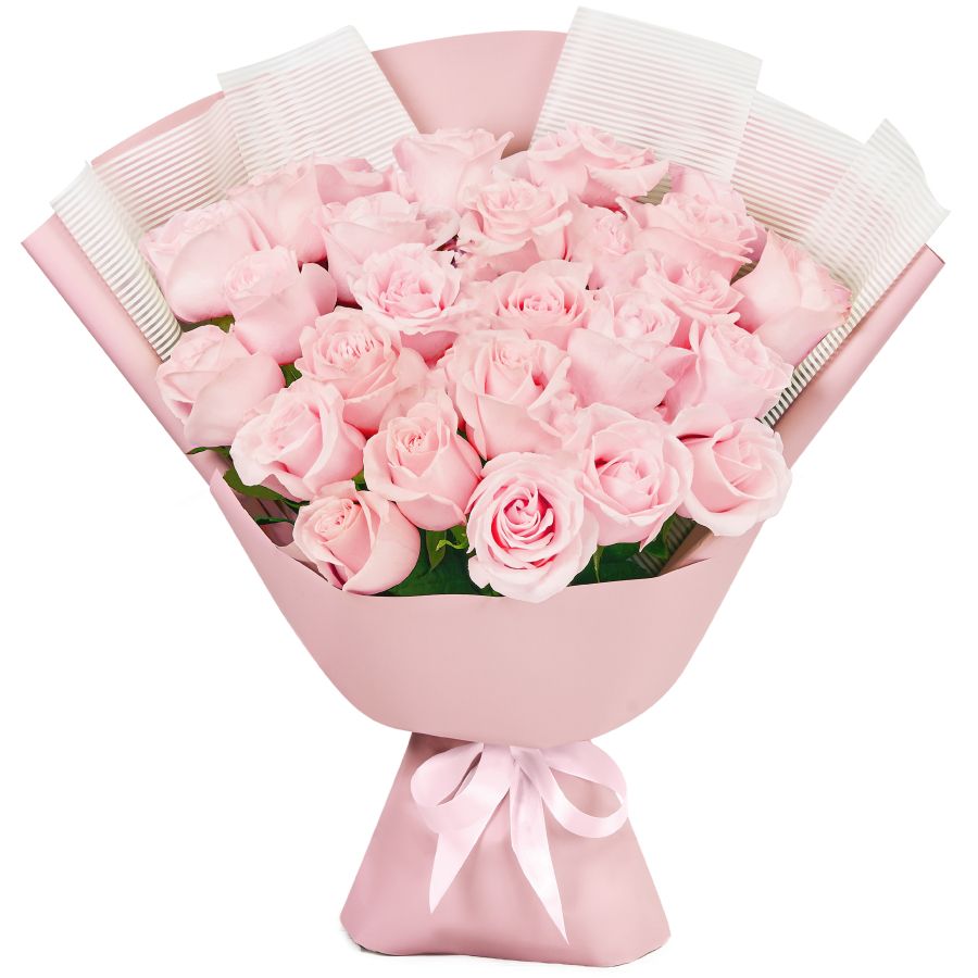 Букет из  25 розовых роз (60 см)