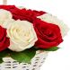 Корзина из белых и красных роз Дежавю
