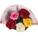 Букет из классических разноцветных роз (60 см)