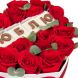 Сердце из красных роз в коробке Бесконечная любовь