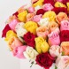 Букет из 101 разноцветной розы Кения в коробке