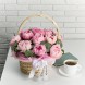 Корзина с пионами Садовое Великолепие