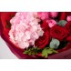 Букет из роз и гортензии Горячие чувства