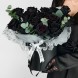 14 черных роз в черной шляпной коробке