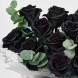 14 черных роз в черной шляпной коробке