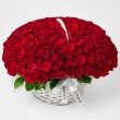 201 красная роза в плетенной корзине