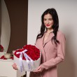 Коробка красных роз "Мое сердце"