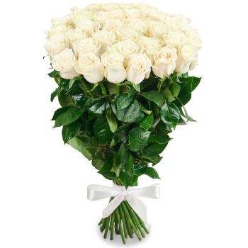 Букет из 35 белых роз Премиум (80 см)