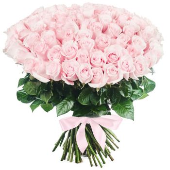 Букет из  101 розовой розы (60 см)