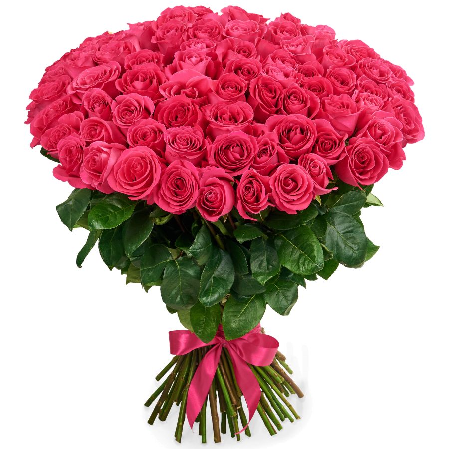 Букет из 101 розовой розы Премиум (80 см)