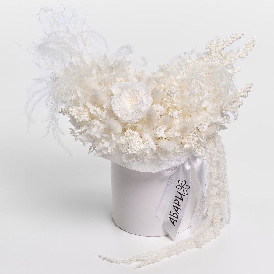 Букет из сухоцветов в коробке "Ангел"