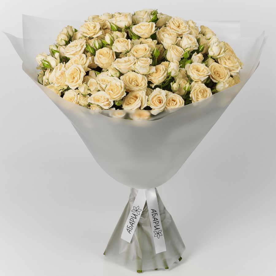 Букет кремовых кустовых роз Сливочный Поцелуй