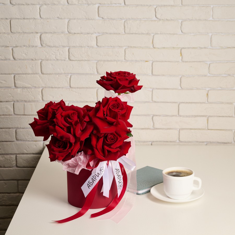 Коробка с французскими розами Сердцебиение